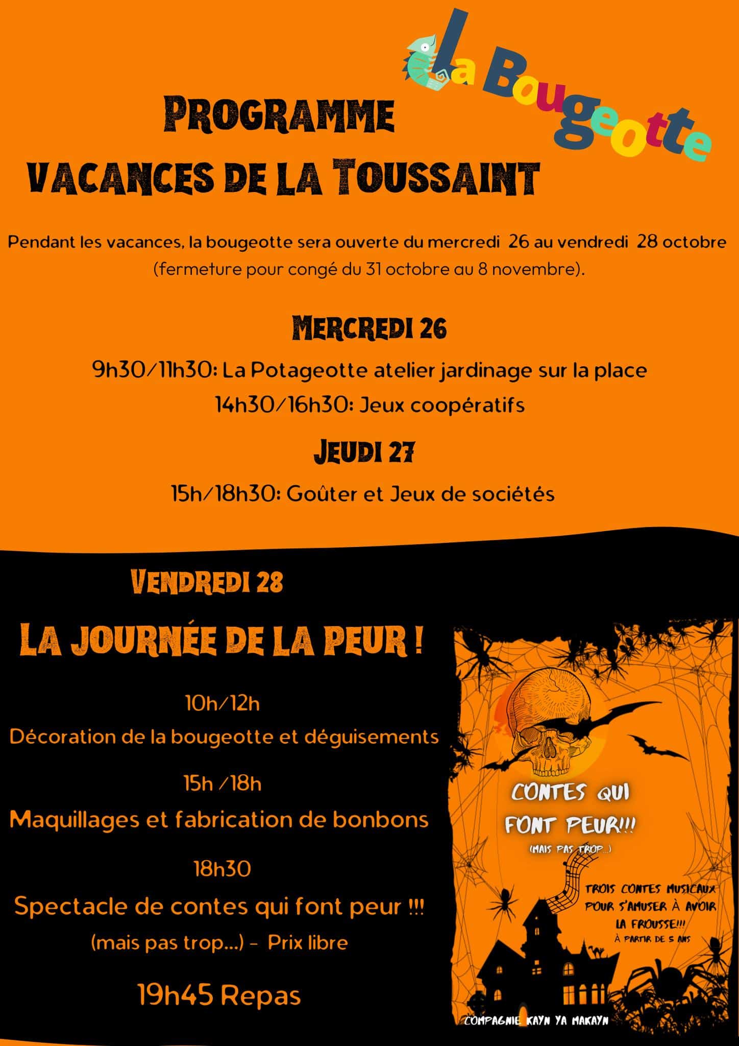 Vacances de la Toussaint – Programme